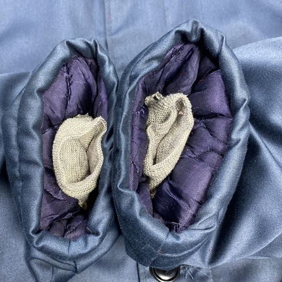 VINTAGE Military B-940 Blue Fur Hooded Puffer Puffy Jacket Men’s XL - Picture 6 of 15